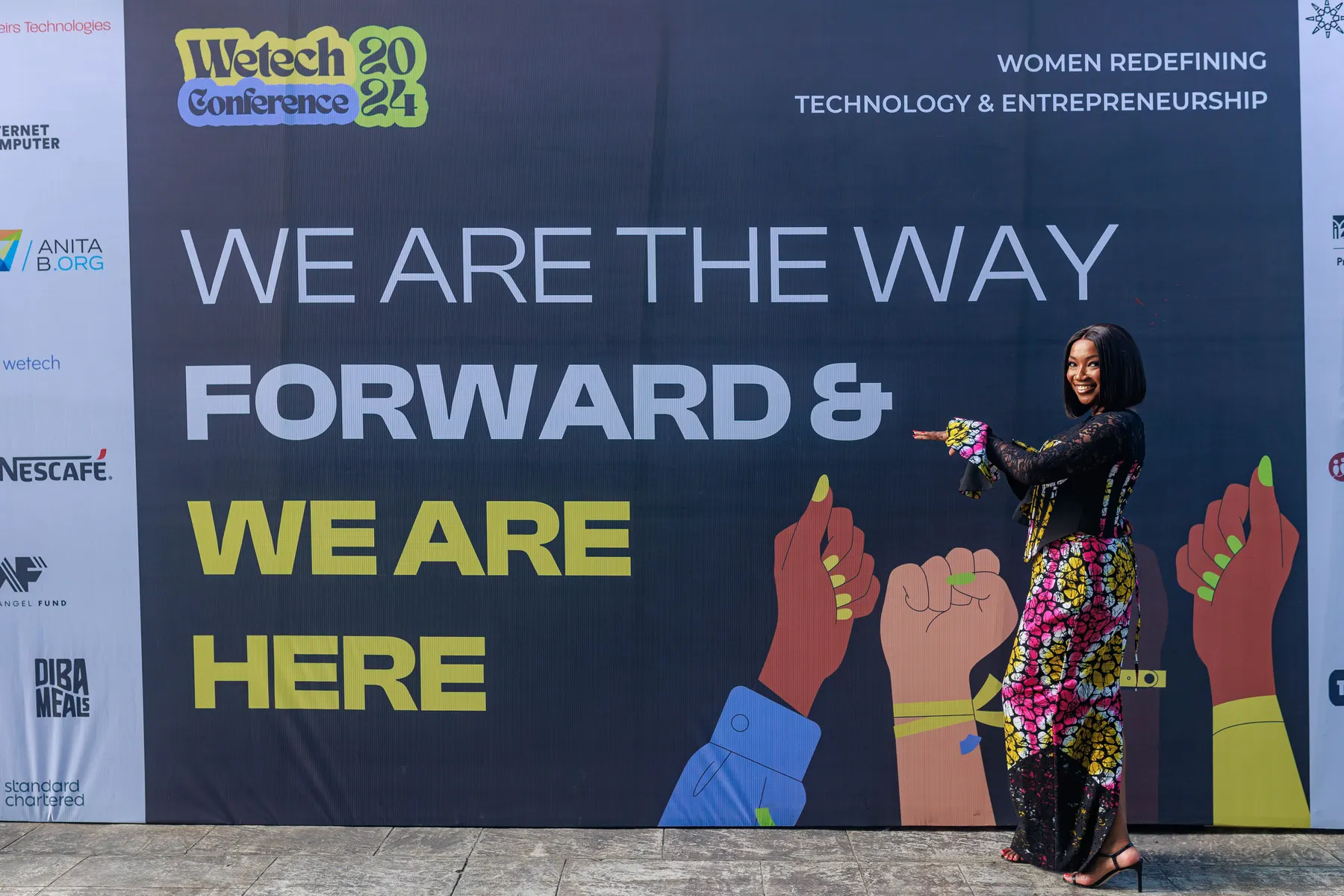 We Are The Way Forward & We Are Here — main stage backdrop, 2024.