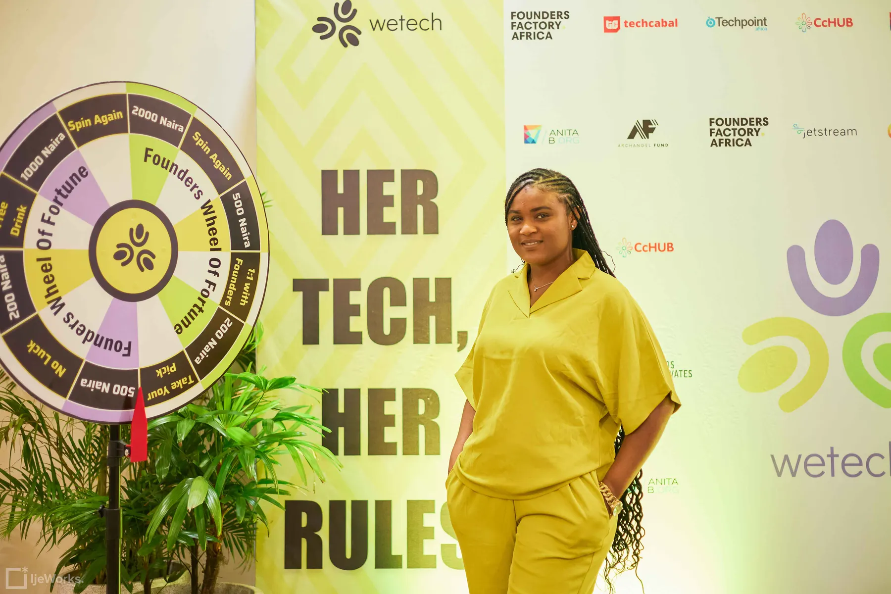 Her Tech, Her Rules — photo backdrop, 2023.
